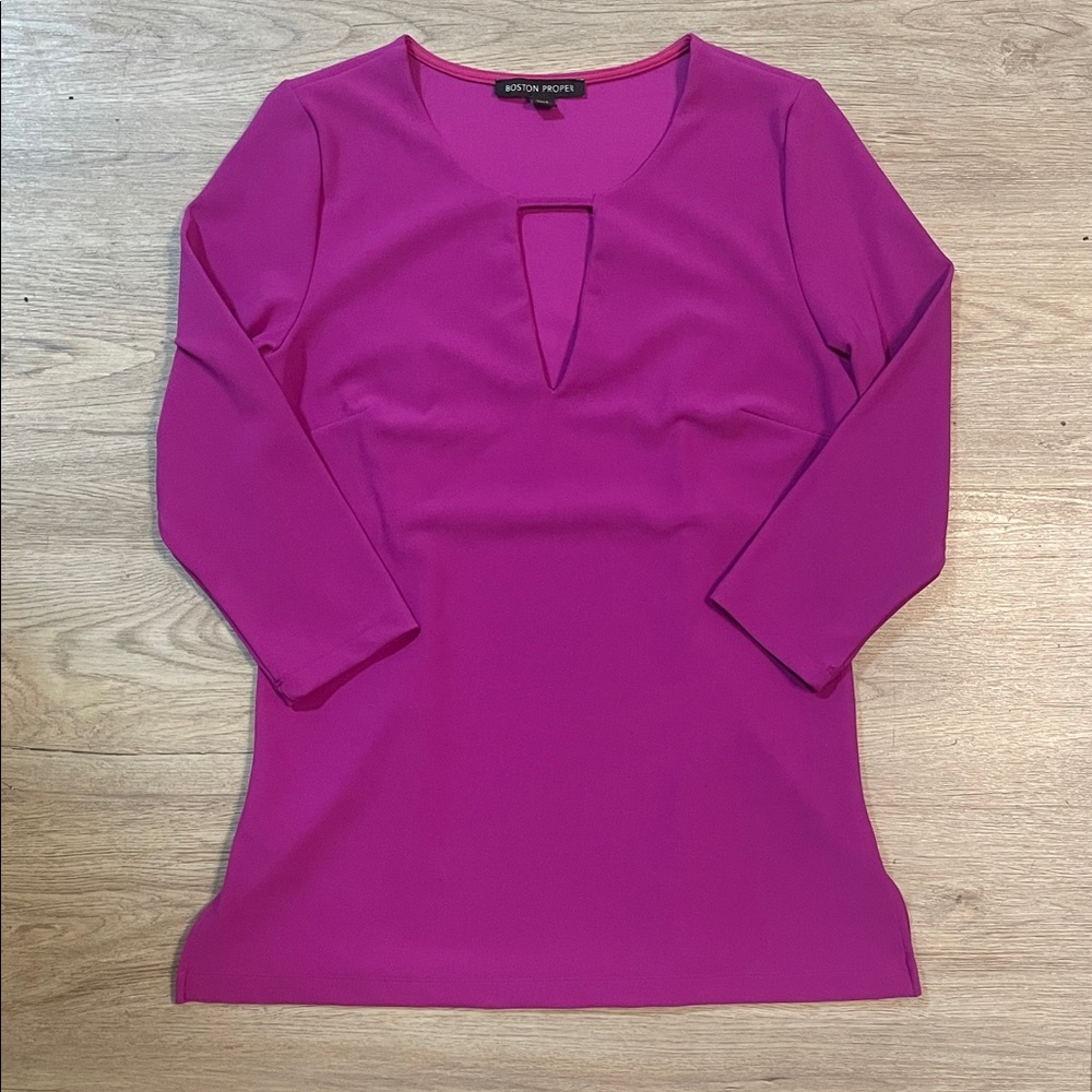Boston Proper Fuchsia Keyhole Top